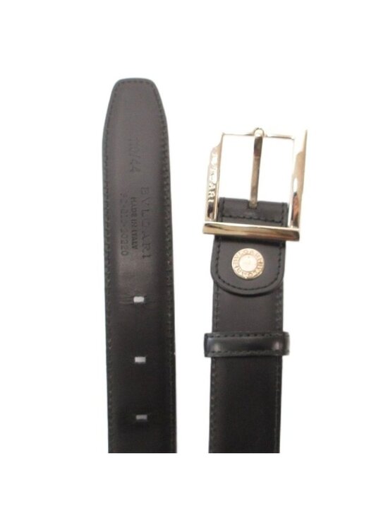 Bvlgari Belt Smooth Leather Square Buckle Logo 110 44 Black main image 7